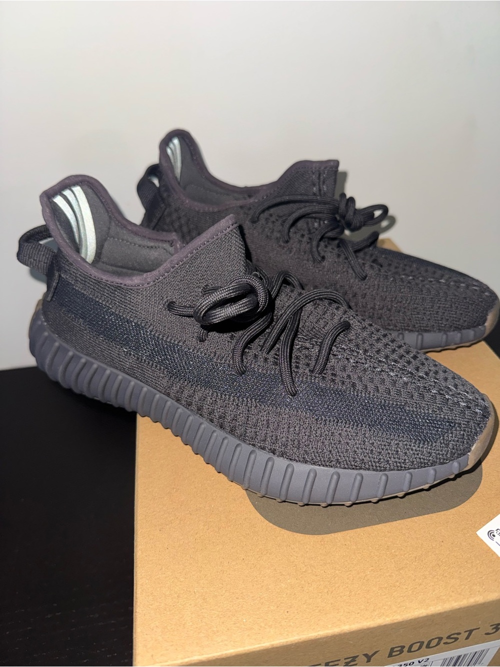 Yeezy Boost 350 V2 Triple Black Knit Sneakers